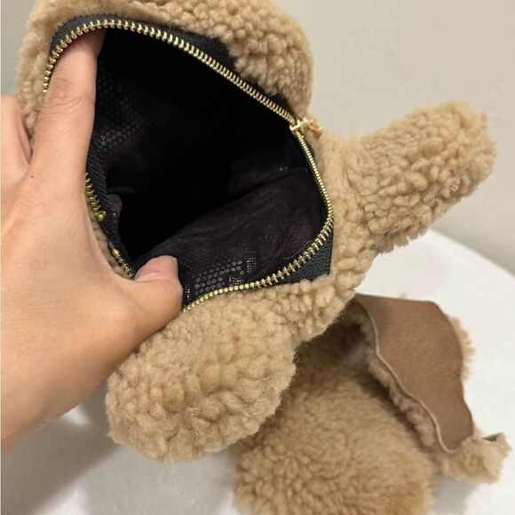 Colorblock Handmade Cute Real Shearling Teddy Bear Purse/Crossbody/Phone Pouch - Picture 15 of 16